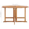 vidaXL Folding Garden Dining Table 120x120x75 cm Solid Teak Wood