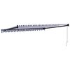 vidaXL Retractable Awning Blue and White 4x3 m Fabric and Aluminium