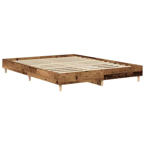 vidaXL Bed Frame No Mattress Old Wood 150x200 cm King Size Engineered Wood