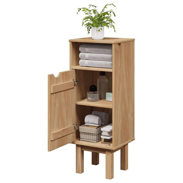 vidaXL Bathroom Cabinet OTTA 35x30x90 cm Solid Wood Pine