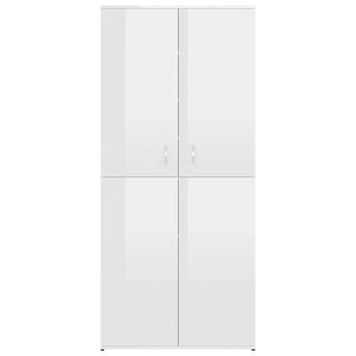 vidaXL Shoe Cabinet High Gloss White 80x39x178 cm Chipboard