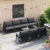 vidaXL Garden Sofa Set with Cushion 8 pcs Black Steel