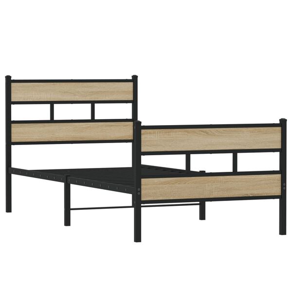 vidaXL Metal Bed Frame without Mattress Sonoma Oak 80x200 cm