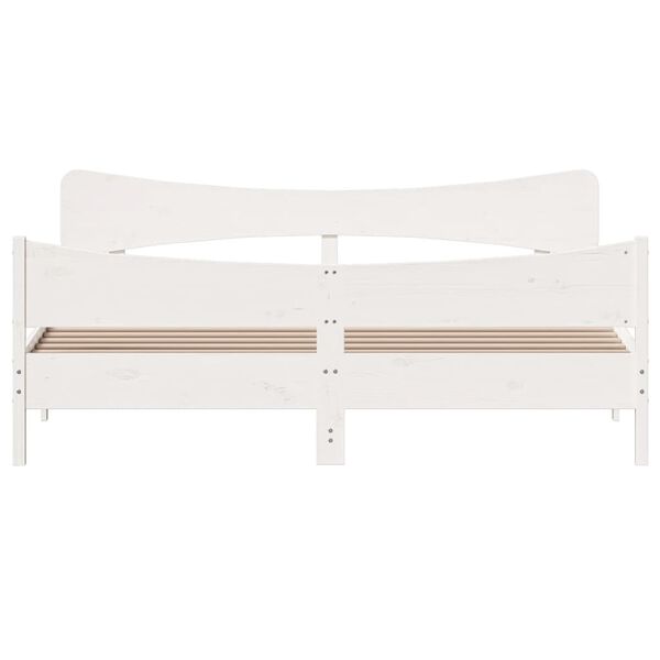 vidaXL Bed Frame without Mattress White 200x200 cm Solid Wood Pine