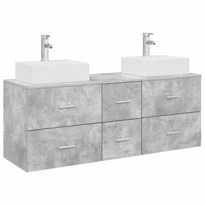 vidaXL Bathroom Cabinet Set 3 pcs Concrete Grey 49.5 x 41 x 62.5 cm