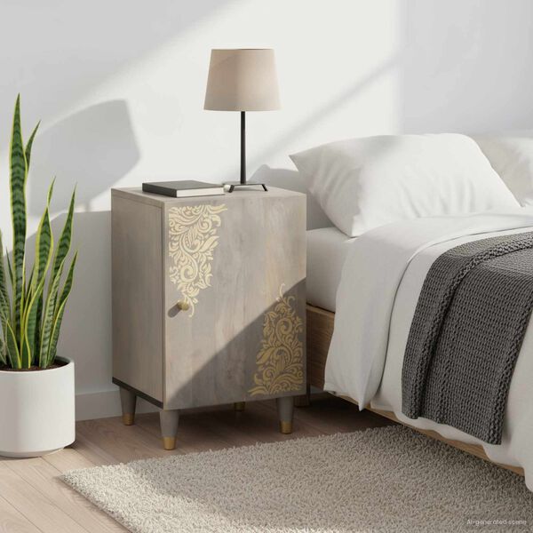 vidaXL Bathroom Cabinet Grey 38 x 33 x 58 cm Solid Mango Wood