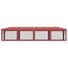 vidaXL Party Tent with 10 Mesh Sidewalls Red 3x12 m HDPE