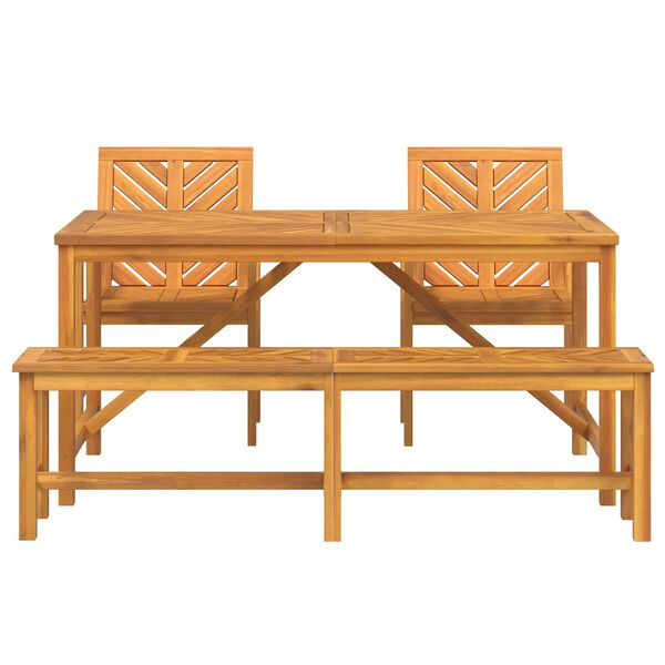 vidaXL Garden Dining Set 4 pcs Brown Solid Acacia Wood