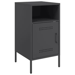 vidaXL Bedside Cabinet Black 36x39x68 cm Steel