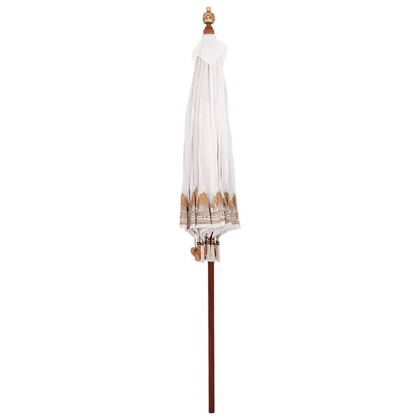 vidaXL Balinese Parasol Cream 215 x 215 x 260 cm Cotton and Wood