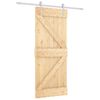 vidaXL Sliding Door Natural and White 80 x 210 cm Solid Pine Wood