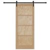 vidaXL Sliding Door Natural and Black 86 x 211 cm Solid Pine Wood