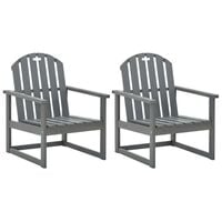 vidaXL Garden Sofa Chairs 2 pcs Grey Solid Acacia Wood