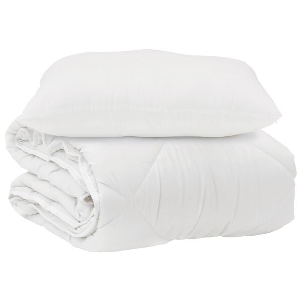 vidaXL Duvet with Pillow 2 pcs White Microfiber