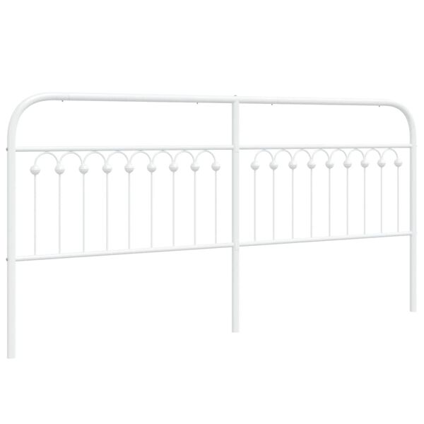 vidaXL Metal Replace Headboard White 193 cm