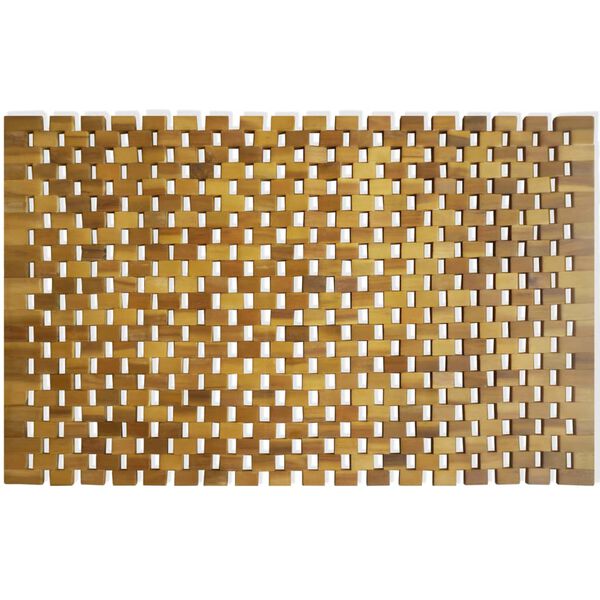 vidaXL Bath Mat Acacia Wood 80x50 cm Mosaic