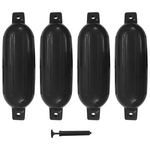 vidaXL Boat bumpers Black 58.5 x 16.5 cm PVC