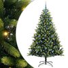 vidaXL Artificial Hinged Christmas Tree 300 LEDs Green 210 cm