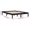 vidaXL Bed Frame without Mattress Black Solid Wood King Size