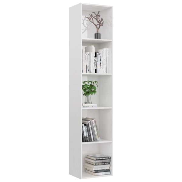 vidaXL Book Cabinet High Gloss White 40x30x189 cm Engineered Wood