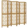 vidaXL Room Divider 6 Panels Brown Solid Wood Paulownia