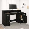 vidaXL Desk with Drawer Black oak 140 x 55 x 91 cm Engineered wood