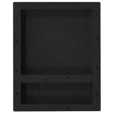 vidaXL Shower Niche with 2 Compartments Matt Black 41x51x10 cm