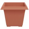 vidaXL Square Flower Pot 24 pcs Brick Red 38 x 38 x 30 cm Plastic