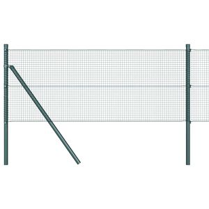 vidaXL Welded Wire Fence Ground Fix 100 x 0.5 m PVC-Coated Steel Green