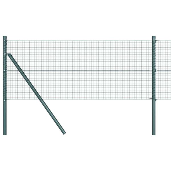 vidaXL Fence Post Green 100 x 0.5 m (16 x 16 mm mesh) Steel and PVC