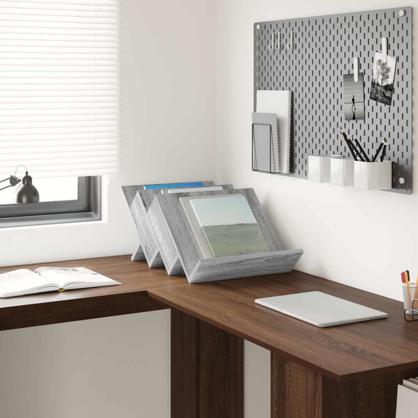 vidaXL Magazine Rack Grey Sonoma 53 x 40 x 28.5 cm Engineered Wood