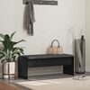 vidaXL Hall Bench with Cushion Black Oak 103 x 38 x 40 cm