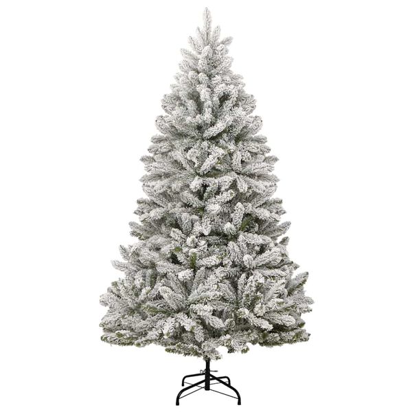 vidaXL Artificial Christmas Tree Green and White 270 cm PVC and Metal