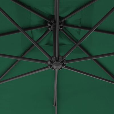 vidaXL Cantilever Umbrella with Steel Pole 300 cm Green