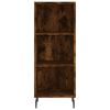 vidaXL Highboard Smoked Oak 34.5x34x180 cm Engineered Wood