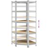 vidaXL 5-Layer Corner Shelf Silver Steel&Engineered Wood