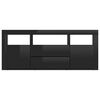 vidaXL TV Cabinet High Gloss Black 120x30x50 cm Engineered Wood