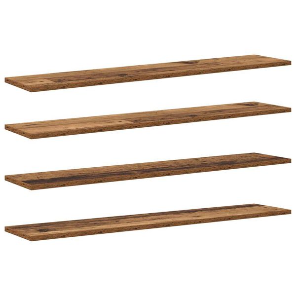 vidaXL Bookshelf Board 4 pcs Brown 100 x 20 x 1.5 cm Engineered Wood