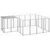 vidaXL Dog Kennel | Silver | Steel | Large | UV-resistant materials | Dog Kennel