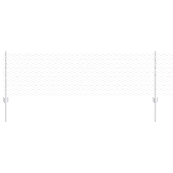 vidaXL Fence with Post Silver 0.6 x 25 m Steel