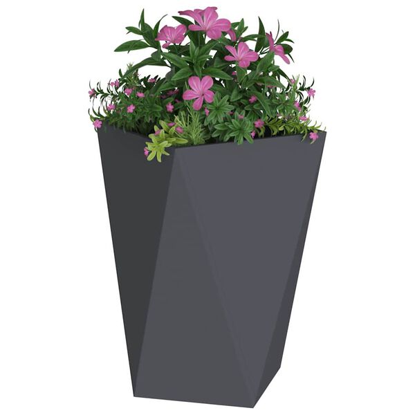 vidaXL Planter 2 pcs Anthracite 50 x 50 x 75 cm Steel
