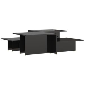 vidaXL Coffee Tables 2 pcs High Gloss Black 111.5x50x33 cm Engineered Wood