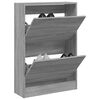 vidaXL Shoe Cabinet Grey Sonoma 60x21x87.5 cm Engineered Wood