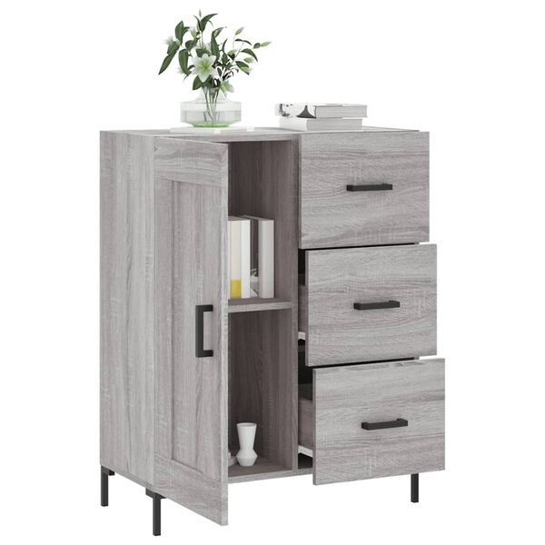 vidaXL Sideboard Grey Sonoma 69.5x34x90 cm Engineered Wood
