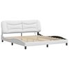 vidaXL Bed Frame with LED without Mattress "Hvar" White 180x200 cm