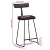 vidaXL Bar Stools 2 pcs Black 49x43x88 cm Solid Wood Mango