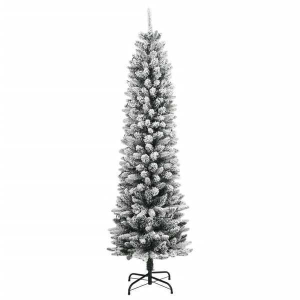vidaXL Artificial Christmas Tree 150 LEDs and Flocked Snow 120 cm