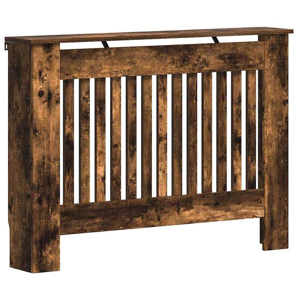 vidaXL Radiator Cover Smoked Oak 112 x 19 x 81.5 cm Engineered Wood