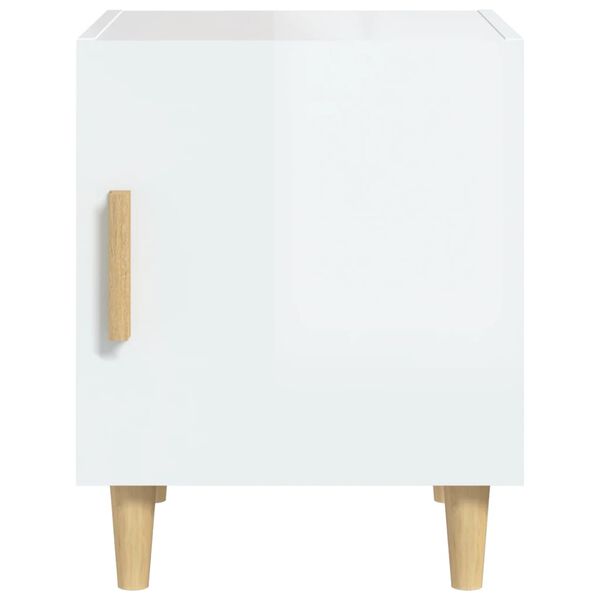vidaXL Bedside Cabinets 2 pcs High Gloss White Engineered Wood