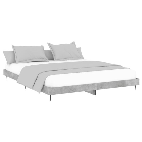 vidaXL Bed Frame without Mattress Concrete Grey 160x200 cm